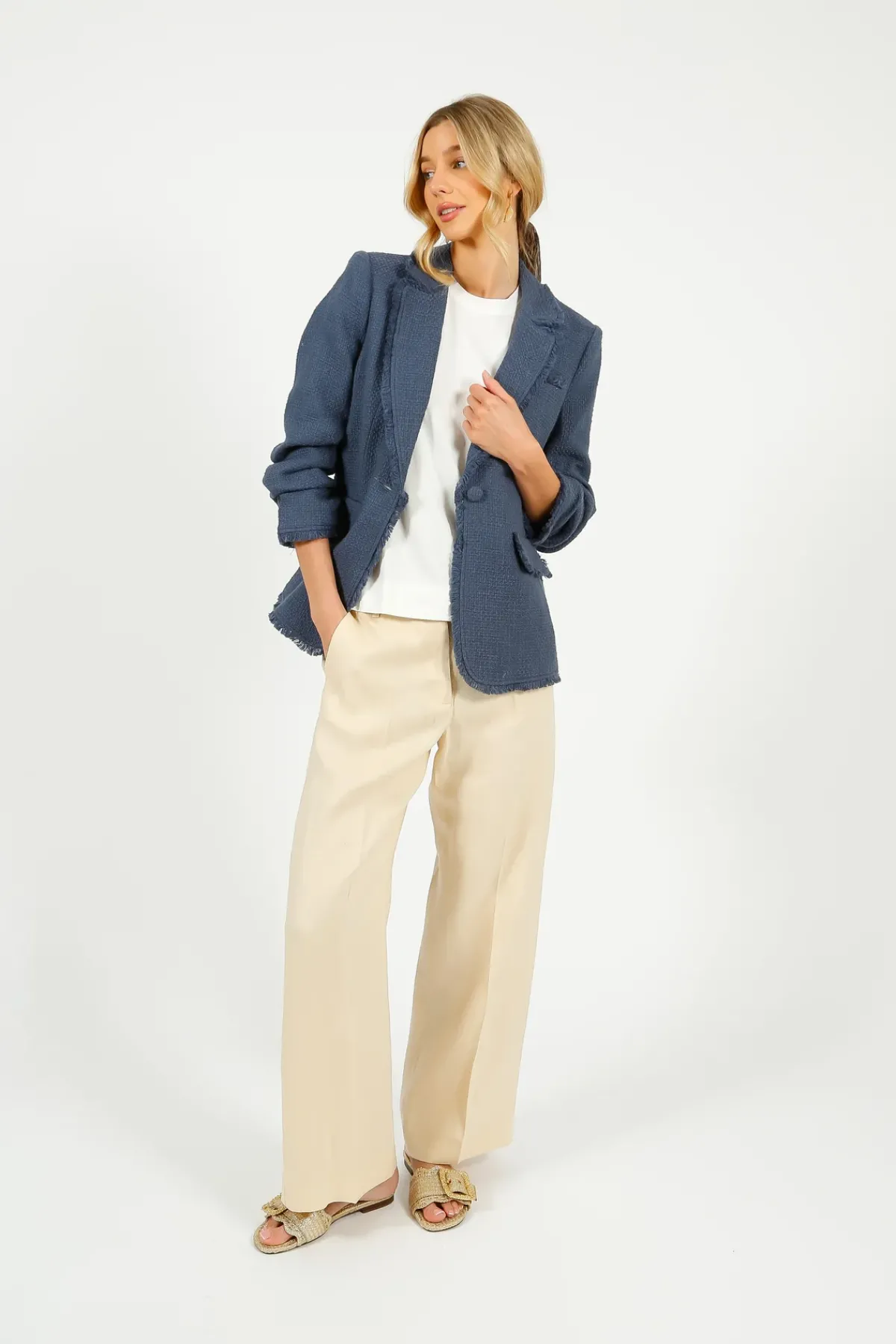 Cinq A Sept 5A7 Boucle Khloe Blazer in Shadow