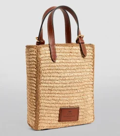 Anya Hindmarch AH N/S Tote in Mini Eyes in Natural Raffia