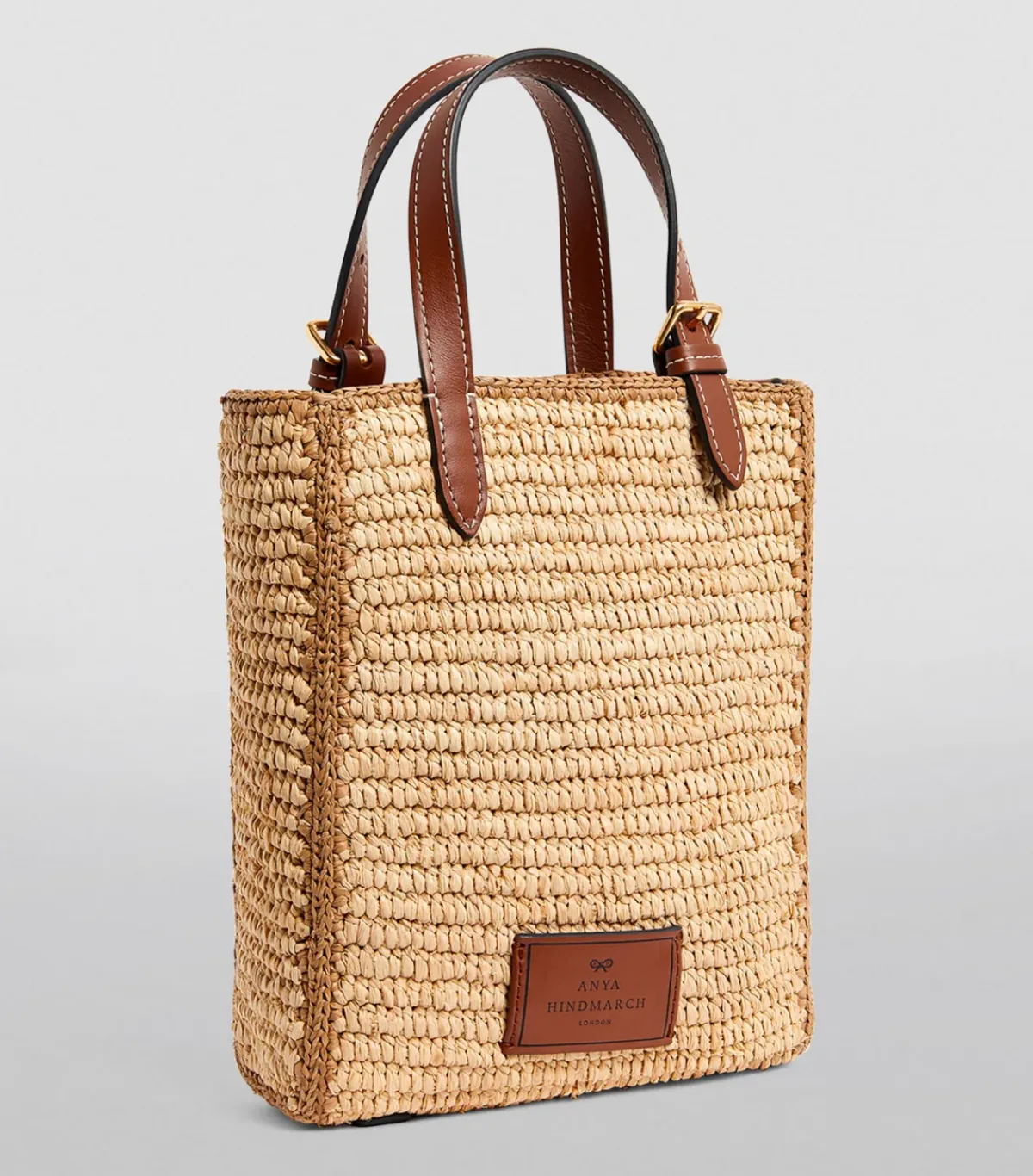 Anya Hindmarch AH N/S Tote in Mini Eyes in Natural Raffia