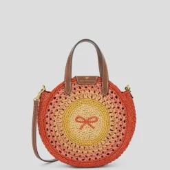 Anya Hindmarch AH Small Round Bow Tote in Orange Multi