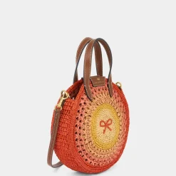 Anya Hindmarch AH Small Round Bow Tote in Orange Multi