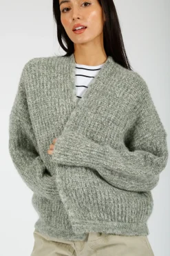 American Vintage AV East 19 Open Cardigan in Tortue Melange