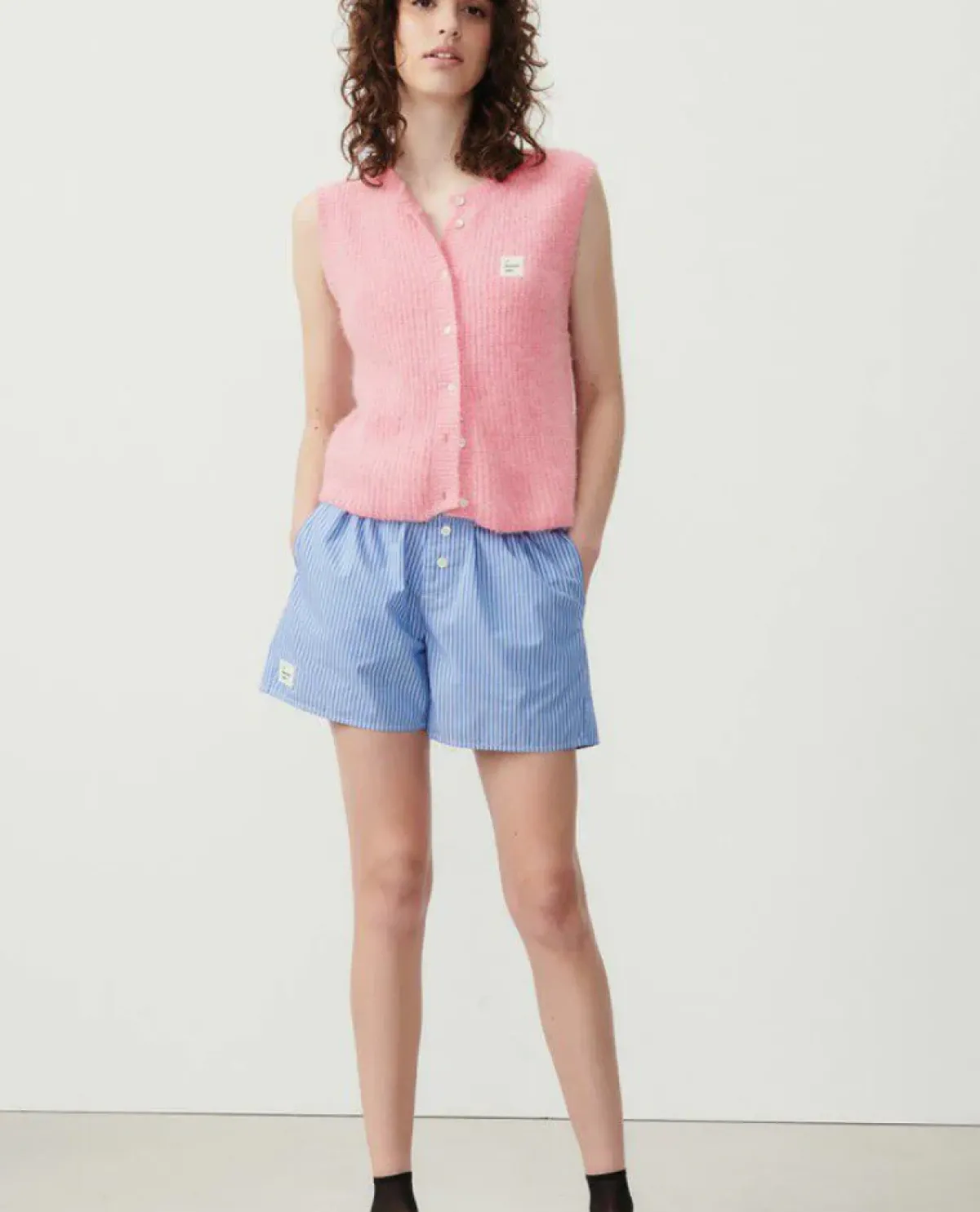 American Vintage AV East 19 SL Knit Vest in Orchid Chine