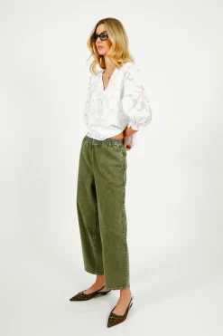 American Vintage AV Uzatown Trousers in Olive