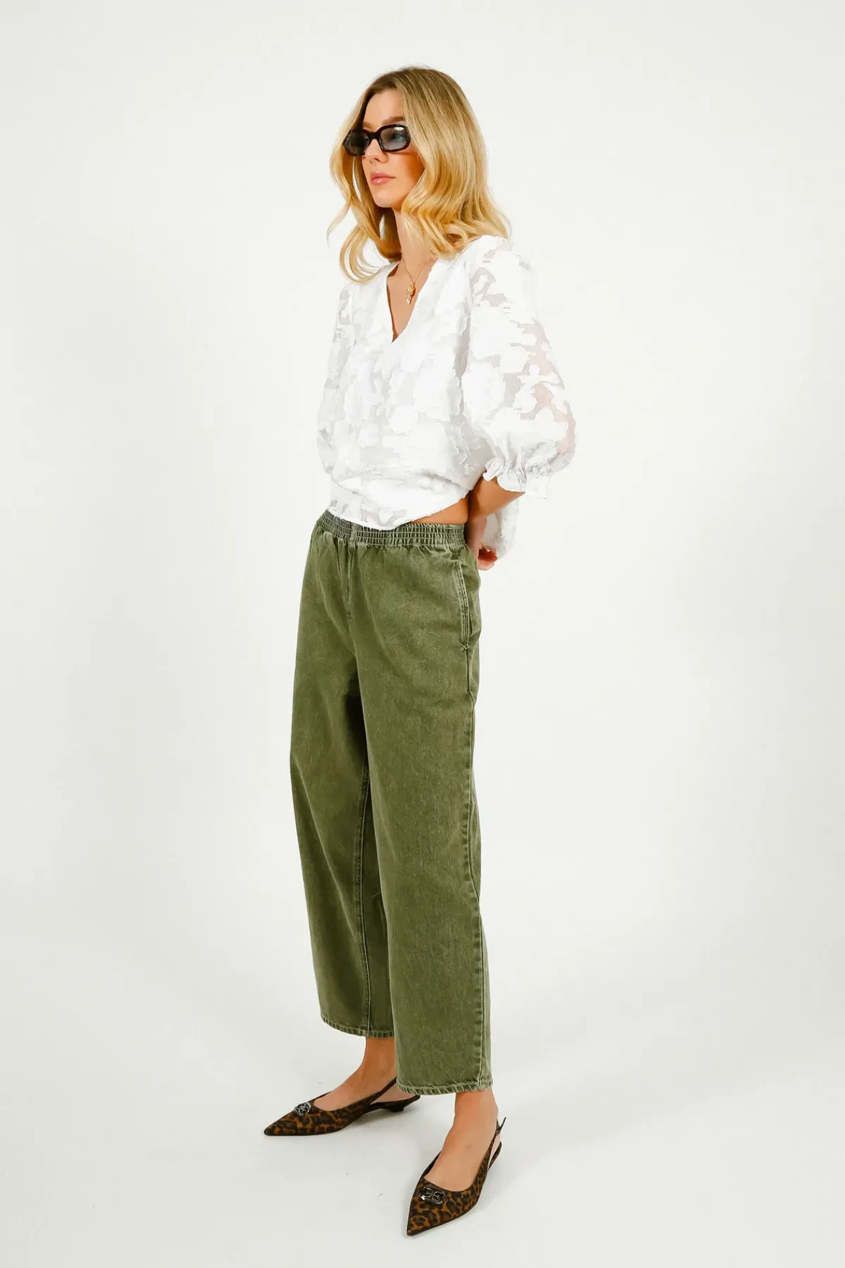 American Vintage AV Uzatown Trousers in Olive