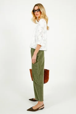 American Vintage AV Uzatown Trousers in Olive