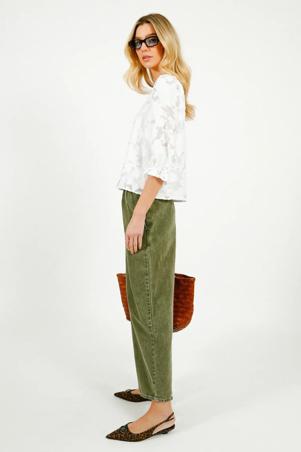 American Vintage AV Uzatown Trousers in Olive