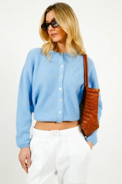American Vintage AV Vitow Knit Cardi in Atmosphere Chine