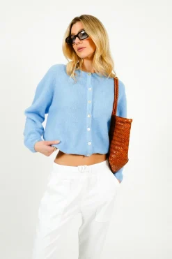 American Vintage AV Vitow Knit Cardi in Atmosphere Chine