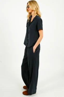 Bella Dahl BD Smocked Waist Wide Leg in Endless Sea