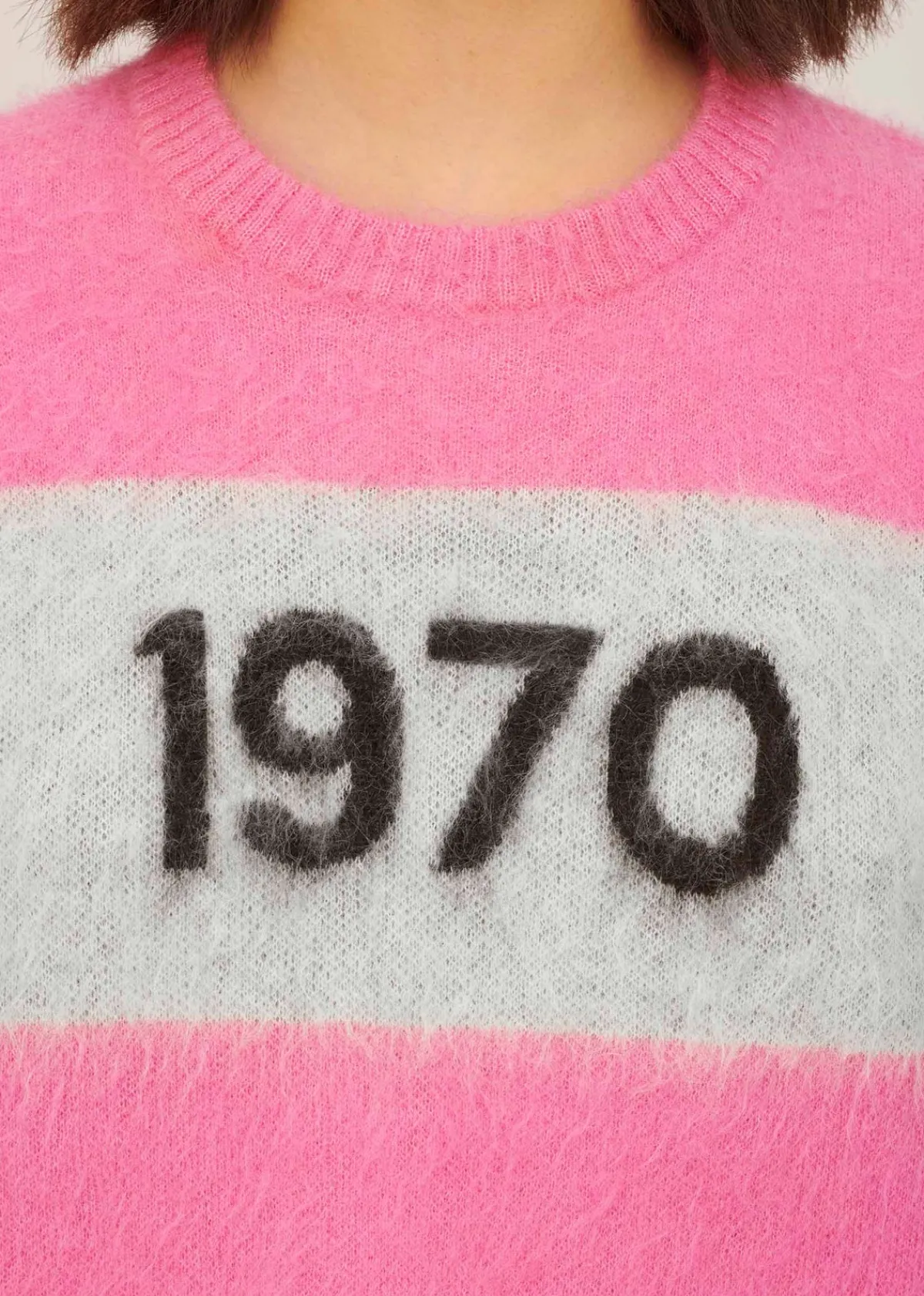 Bella Freud BF 1970 Mohair Knit in Flamingo Pink