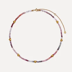 Bon Bon Jewellery Club BON BON Mixed Spinel Necklace with Gold Hearts