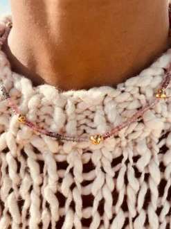 Bon Bon Jewellery Club BON BON Mixed Spinel Necklace with Gold Hearts