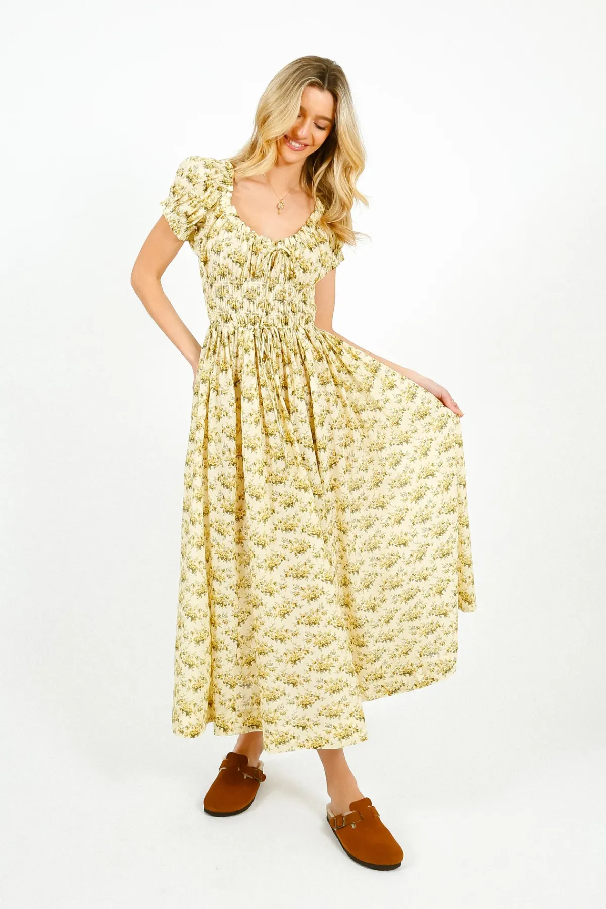 Doen Ashlynn Dress in Citron Rosier Floral