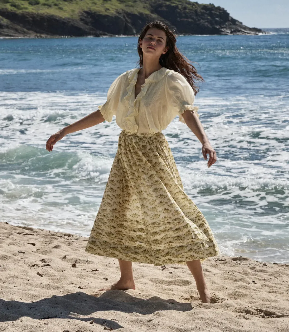 Doen Marcie Skirt in Citron Rosier Floral