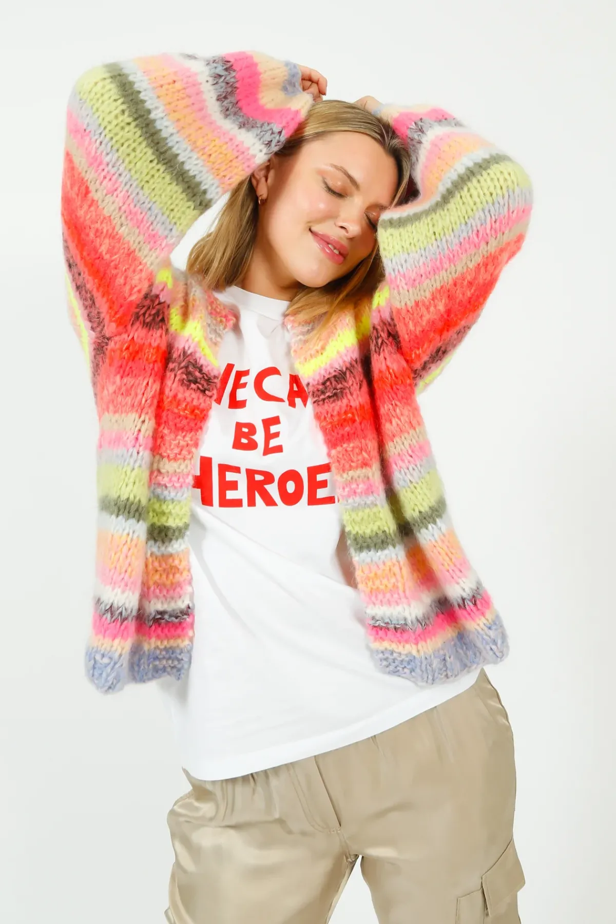 Dawn X Dare Du0026D Gabi Cardigan in Bold Multi