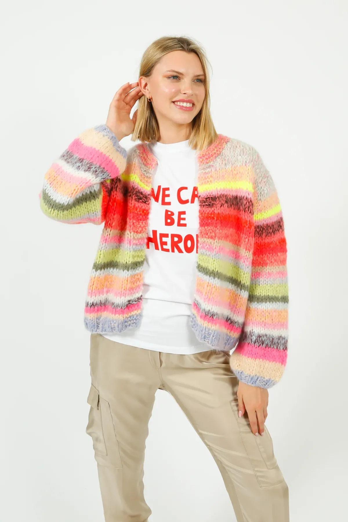 Dawn X Dare Du0026D Gabi Cardigan in Bold Multi