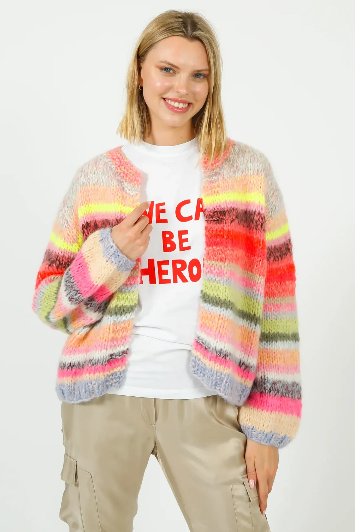 Dawn X Dare Du0026D Gabi Cardigan in Bold Multi