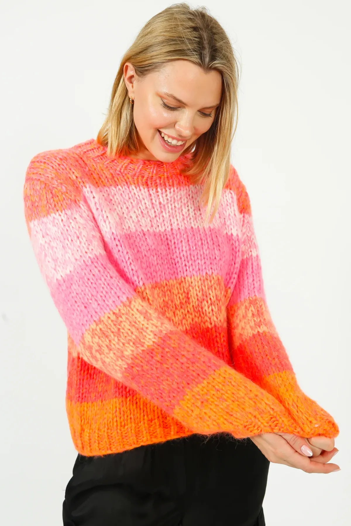 Dawn X Dare Du0026D Gigi Rainbow Knit in Chili