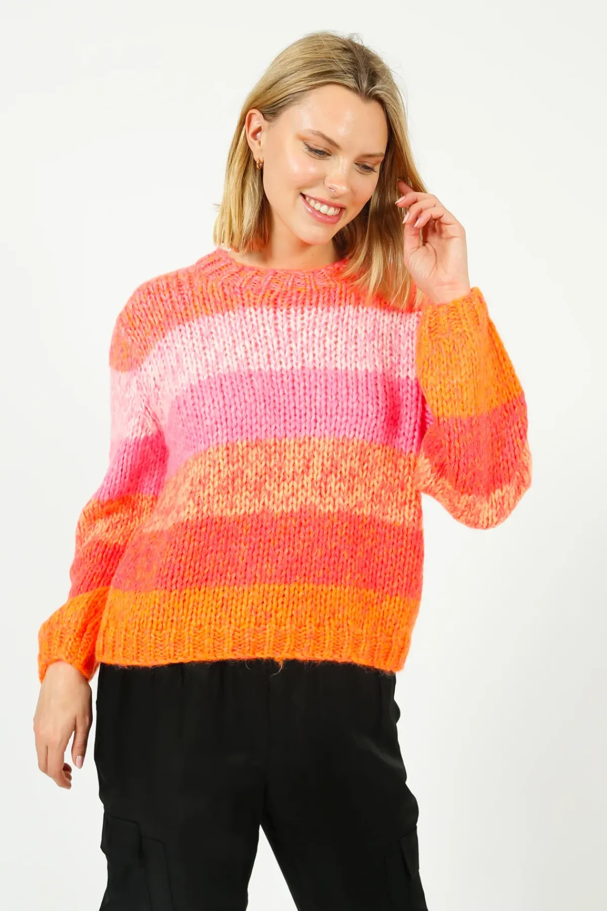 Dawn X Dare Du0026D Gigi Rainbow Knit in Chili