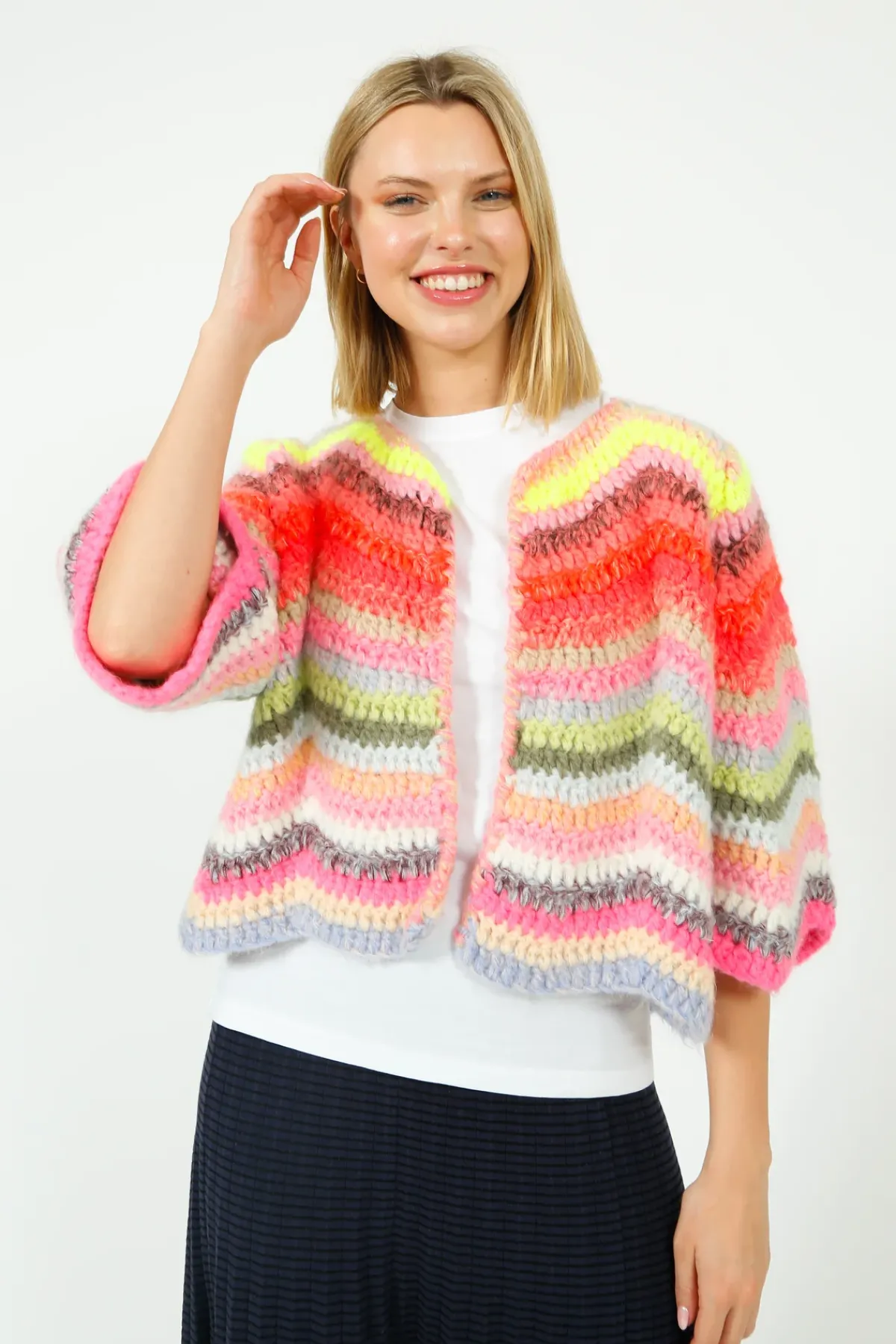 Dawn X Dare Du0026D Ginza Cardigan in Bold Multi