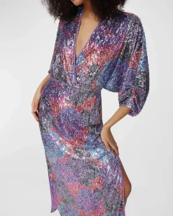 Diane Von Furstenberg DVF Jessel Dress in Rose Blue