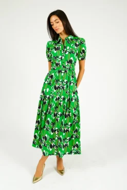 Diane Von Furstenberg DVF Jonah Dress in Iris Green