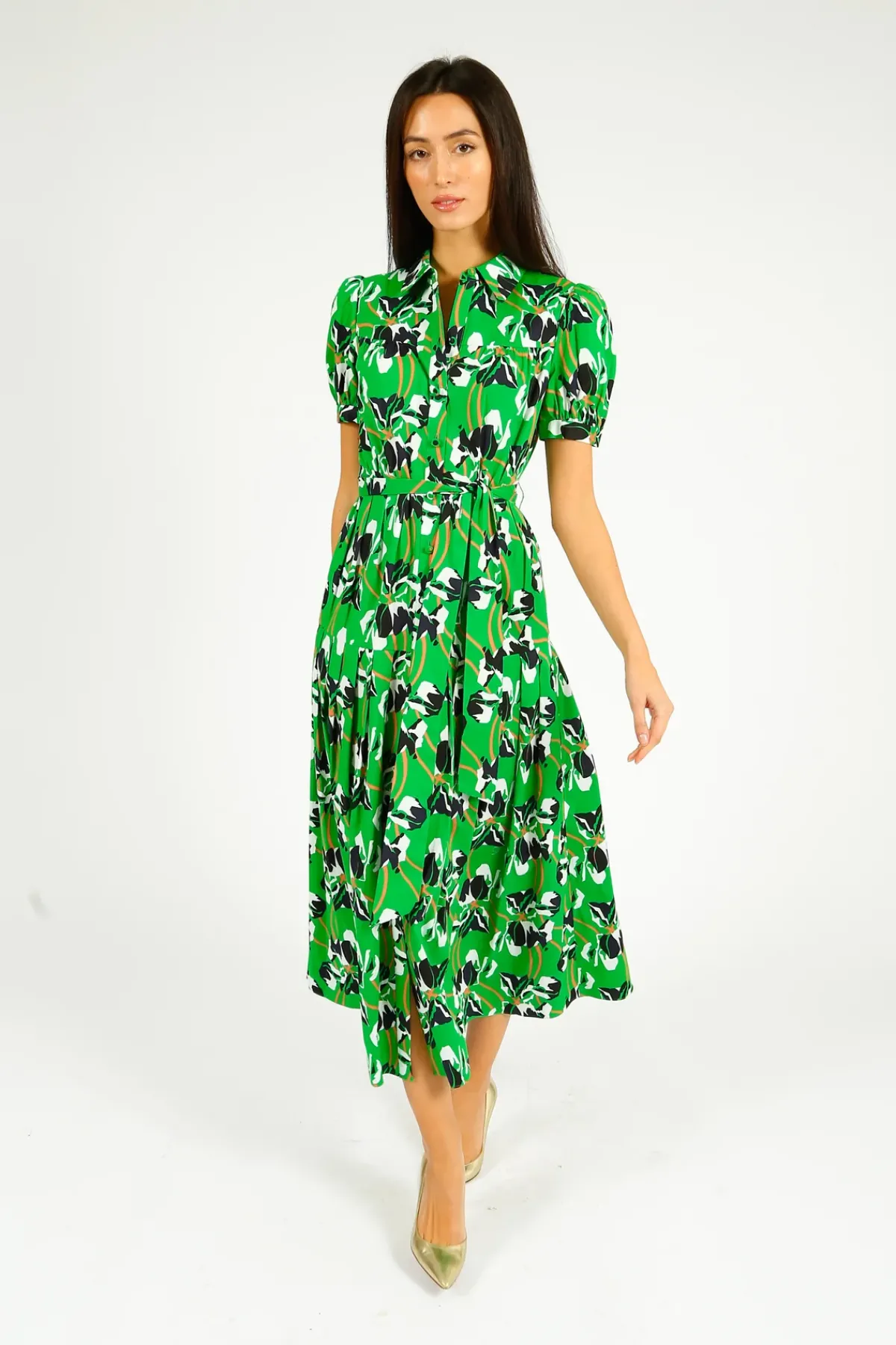 Diane Von Furstenberg DVF Jonah Dress in Iris Green