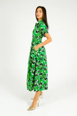 Diane Von Furstenberg DVF Jonah Dress in Iris Green