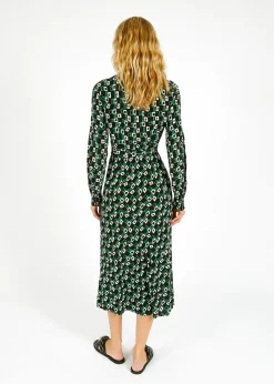 Diane Von Furstenberg DVF Tori Dress in Chains Spots Black