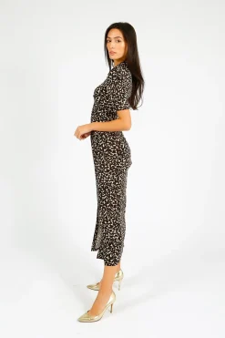 Diane Von Furstenberg DVF Zoey Dress in Camo Leopard