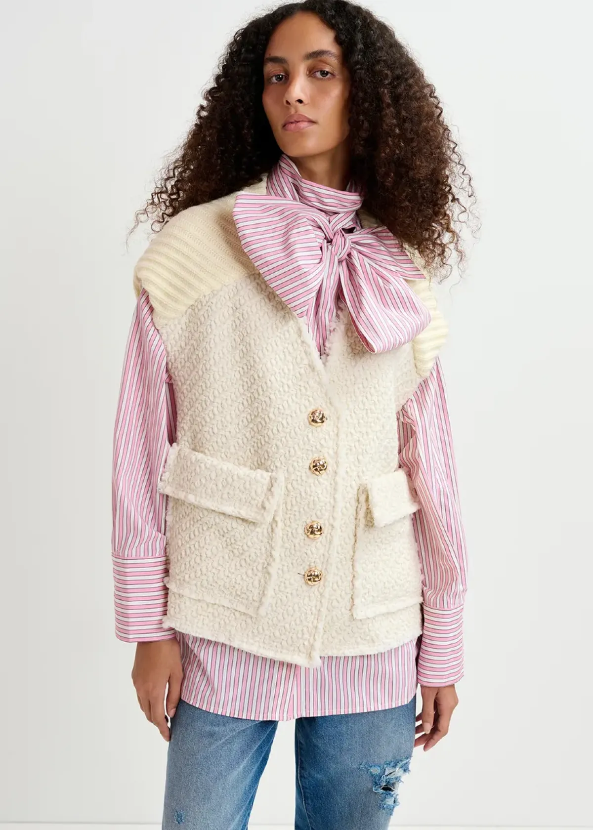 Essentiel Antwerp EA Geologic SL Jacket in Off White