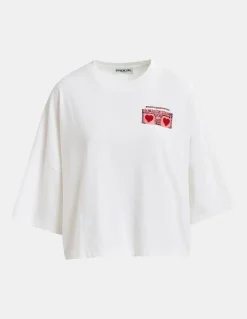 Essentiel Antwerp EA Hadio Embroidered Tee in Off White