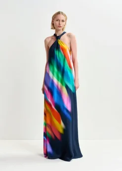 Essentiel Antwerp EA Halinki Knot Maxi Dress in Dark Sapphire