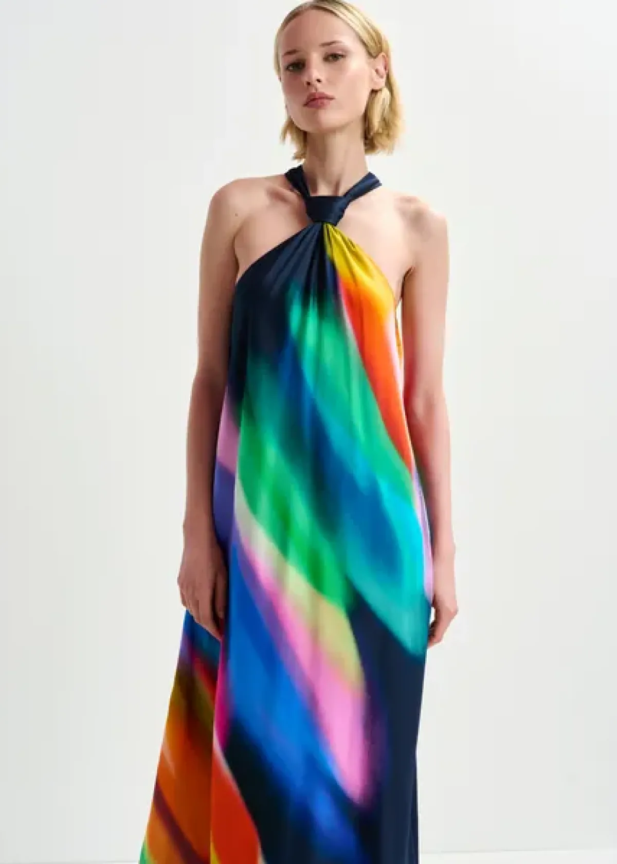 Essentiel Antwerp EA Halinki Knot Maxi Dress in Dark Sapphire