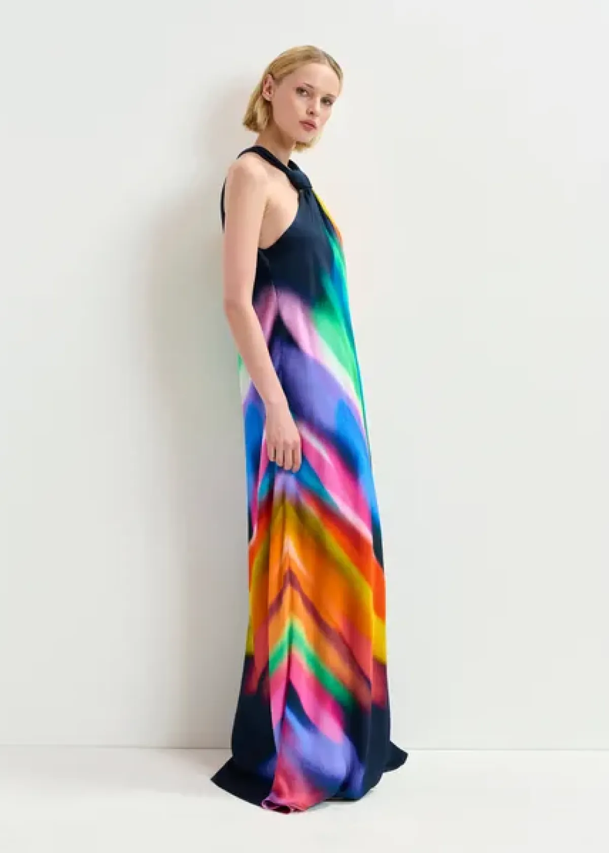 Essentiel Antwerp EA Halinki Knot Maxi Dress in Dark Sapphire