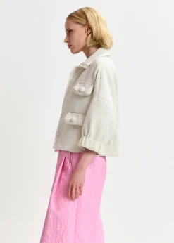 Essentiel Antwerp EA Hecks Cropped Jacket in Sour Cream