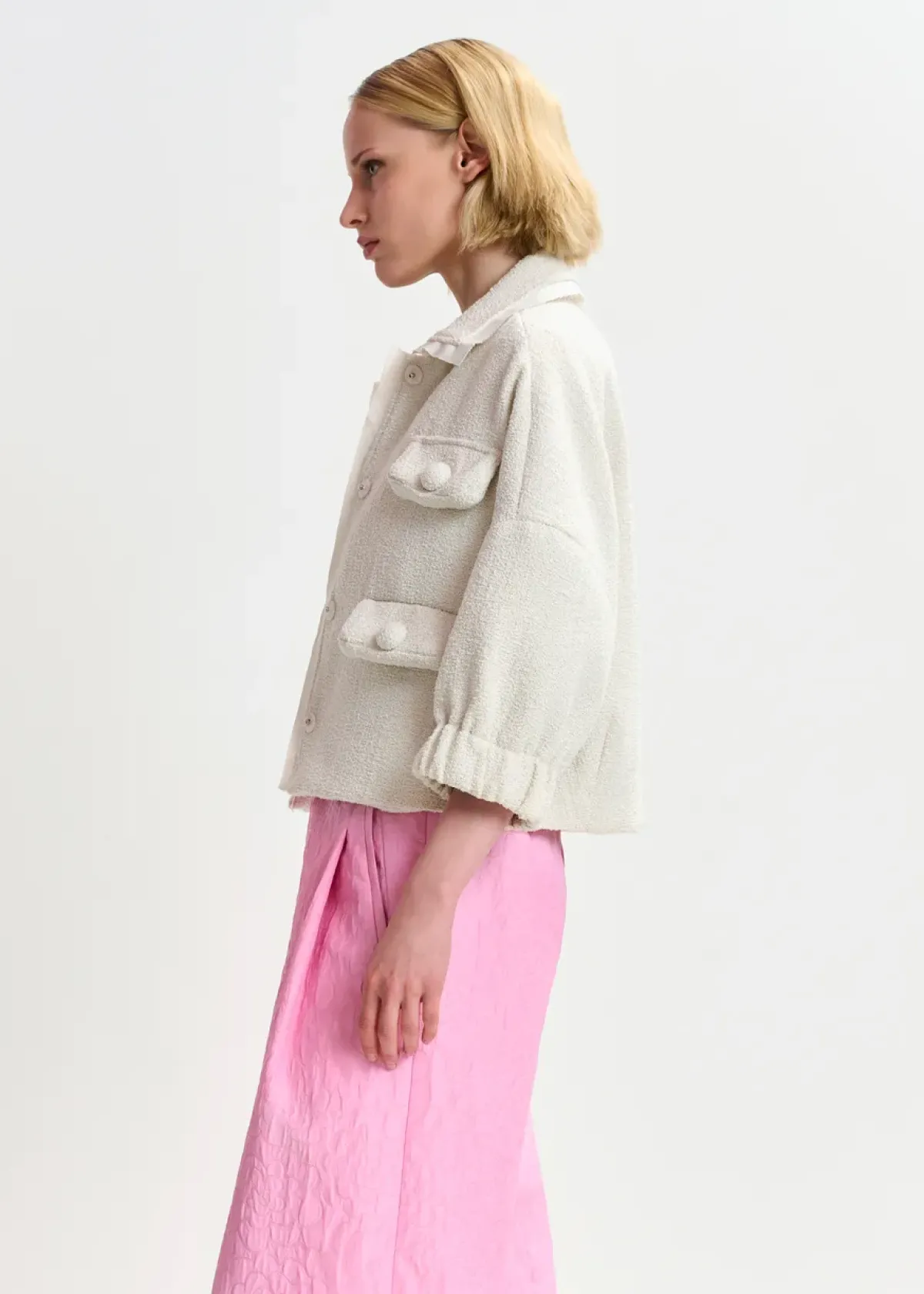 Essentiel Antwerp EA Hecks Cropped Jacket in Sour Cream