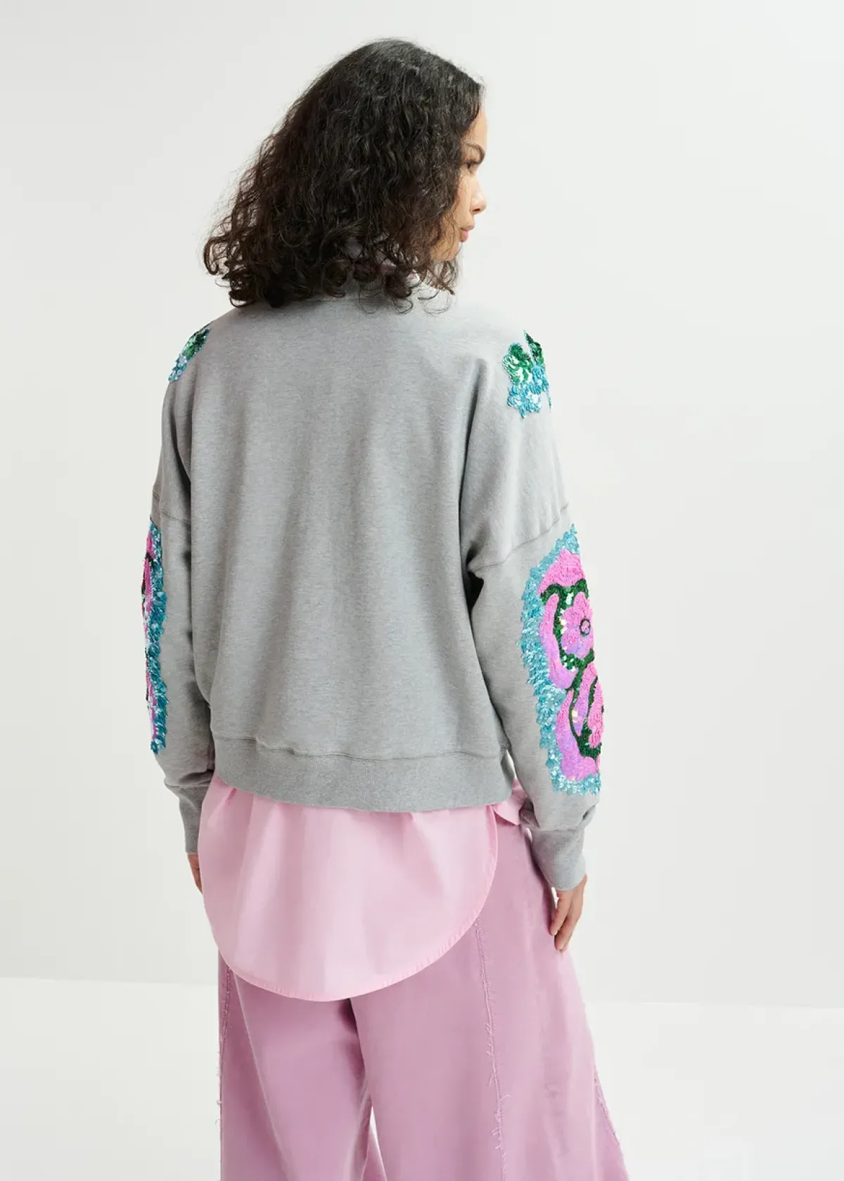 Essentiel Antwerp EA Hecrazy Embroidered Sweatshirt in Nimbus Cloud