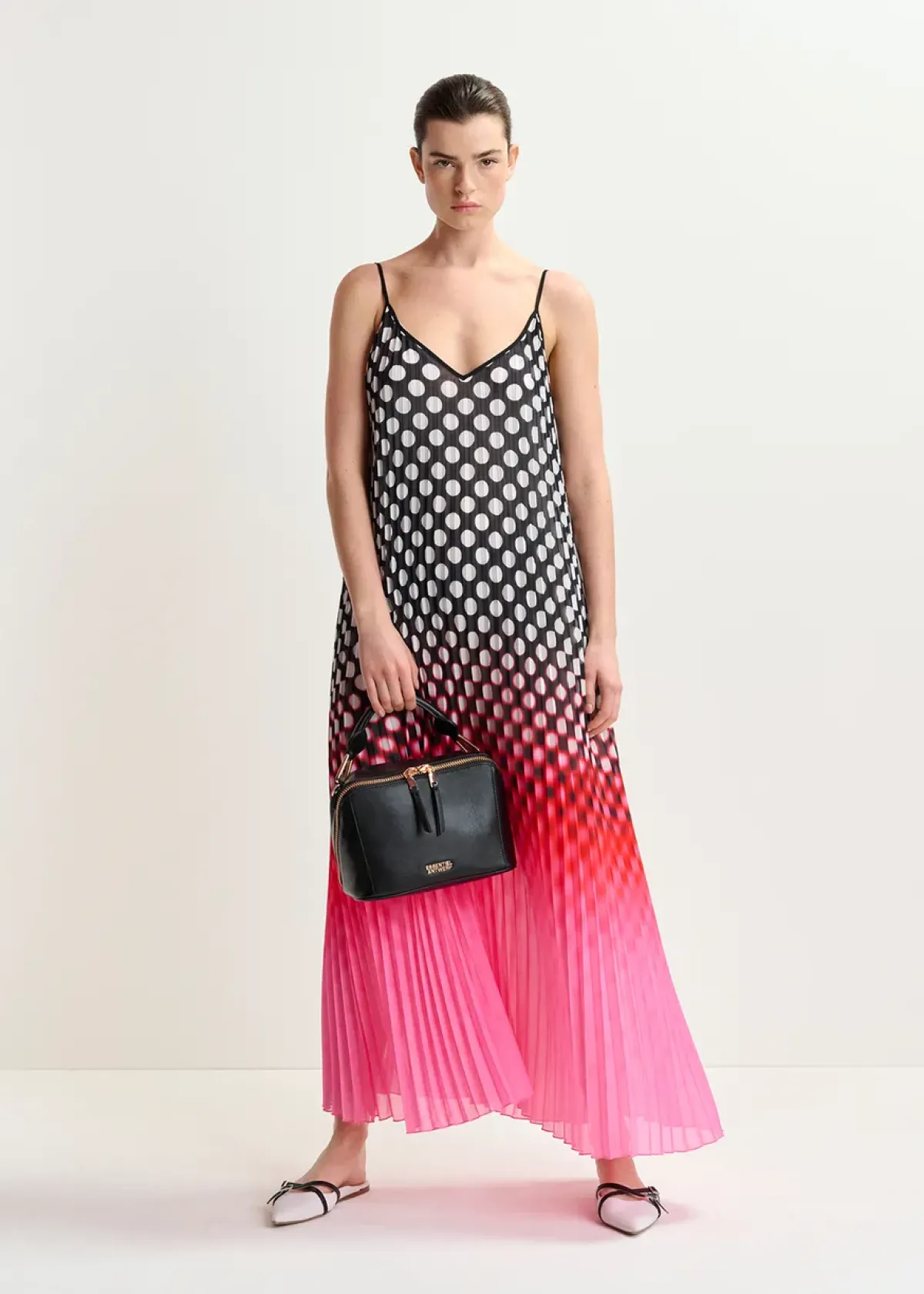 Essentiel Antwerp EA Hyacinth Pleated Maxi Dress in Virtual Pink