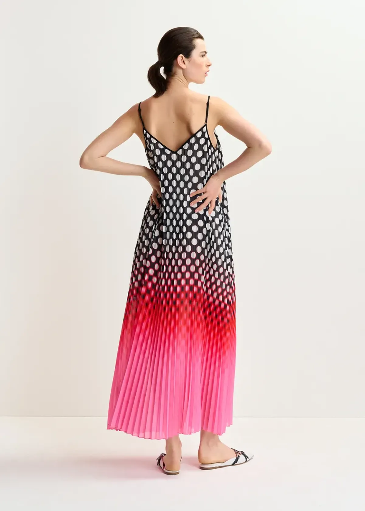 Essentiel Antwerp EA Hyacinth Pleated Maxi Dress in Virtual Pink