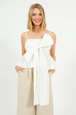 Emin Paul EP BL3408 Tie Front Blouse in White
