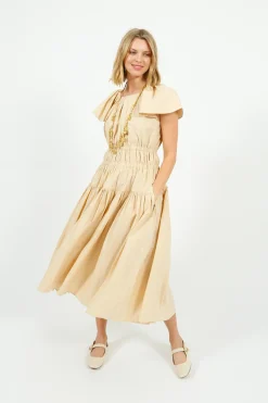 Emin Paul EP DR3405 Wide Shoulder Dress in Butter