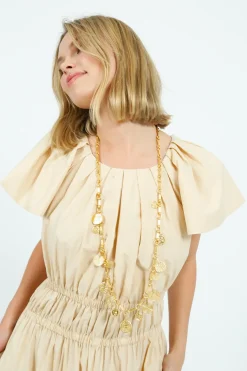 Emin Paul EP DR3405 Wide Shoulder Dress in Butter