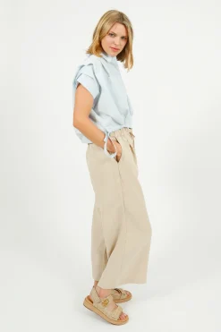 Emin Paul EP PT1903 Drawstring Waist Trousers in Beige