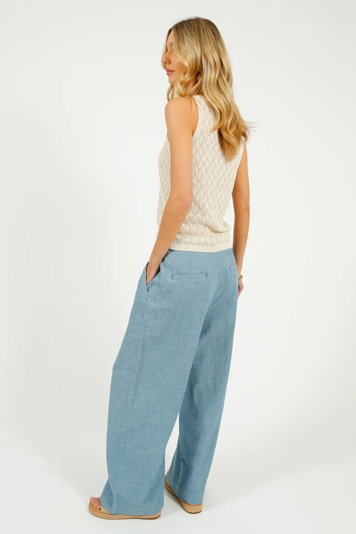 Emile u0026 Ida Eu0026I Belinou Linen Trousers in Blue