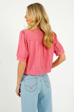 Emile u0026 Ida Eu0026I Brunelle Blouse in Raspberry
