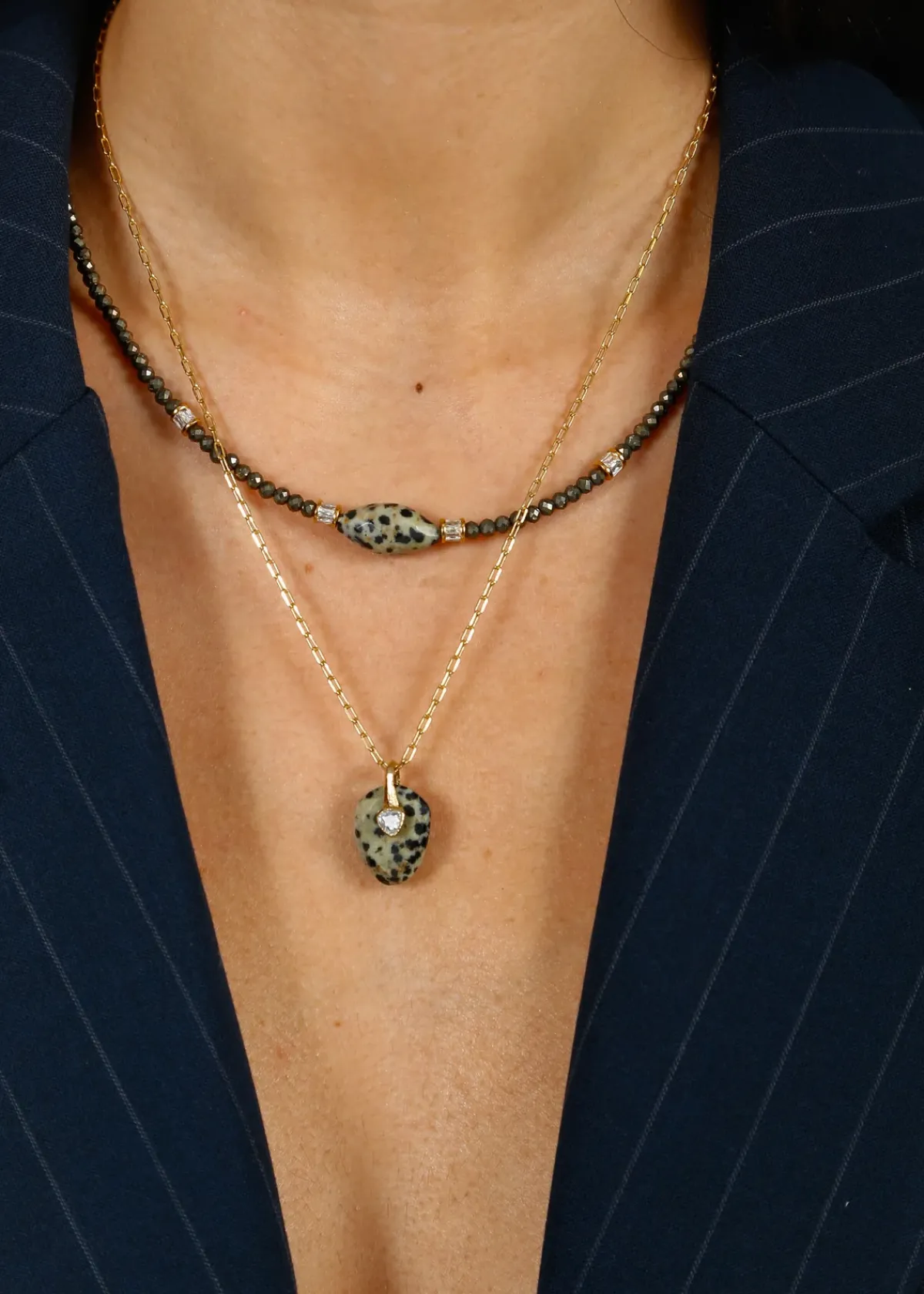 Hanka Baby Axel Necklace in Dalmatian
