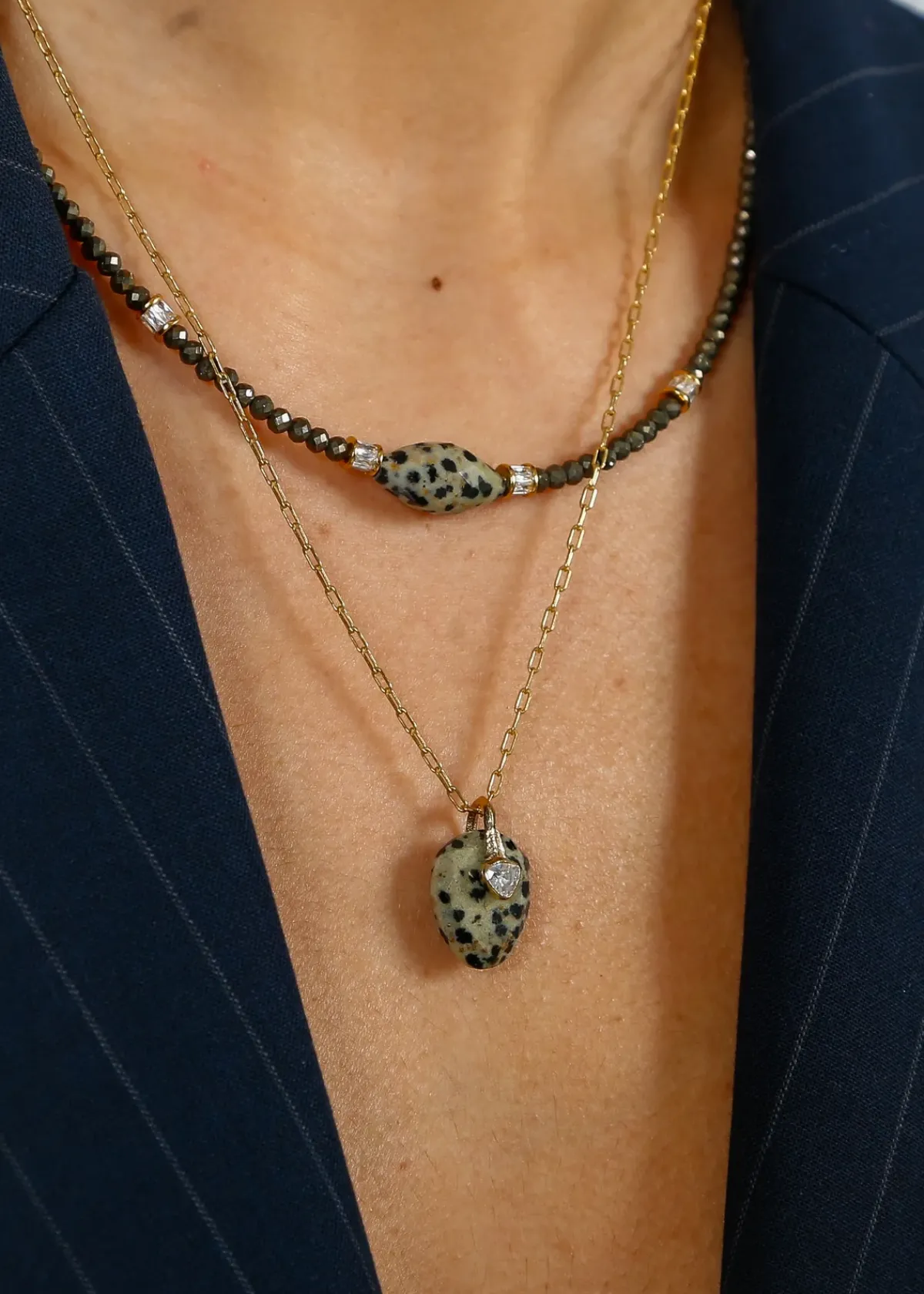 Hanka Baby Axel Necklace in Dalmatian