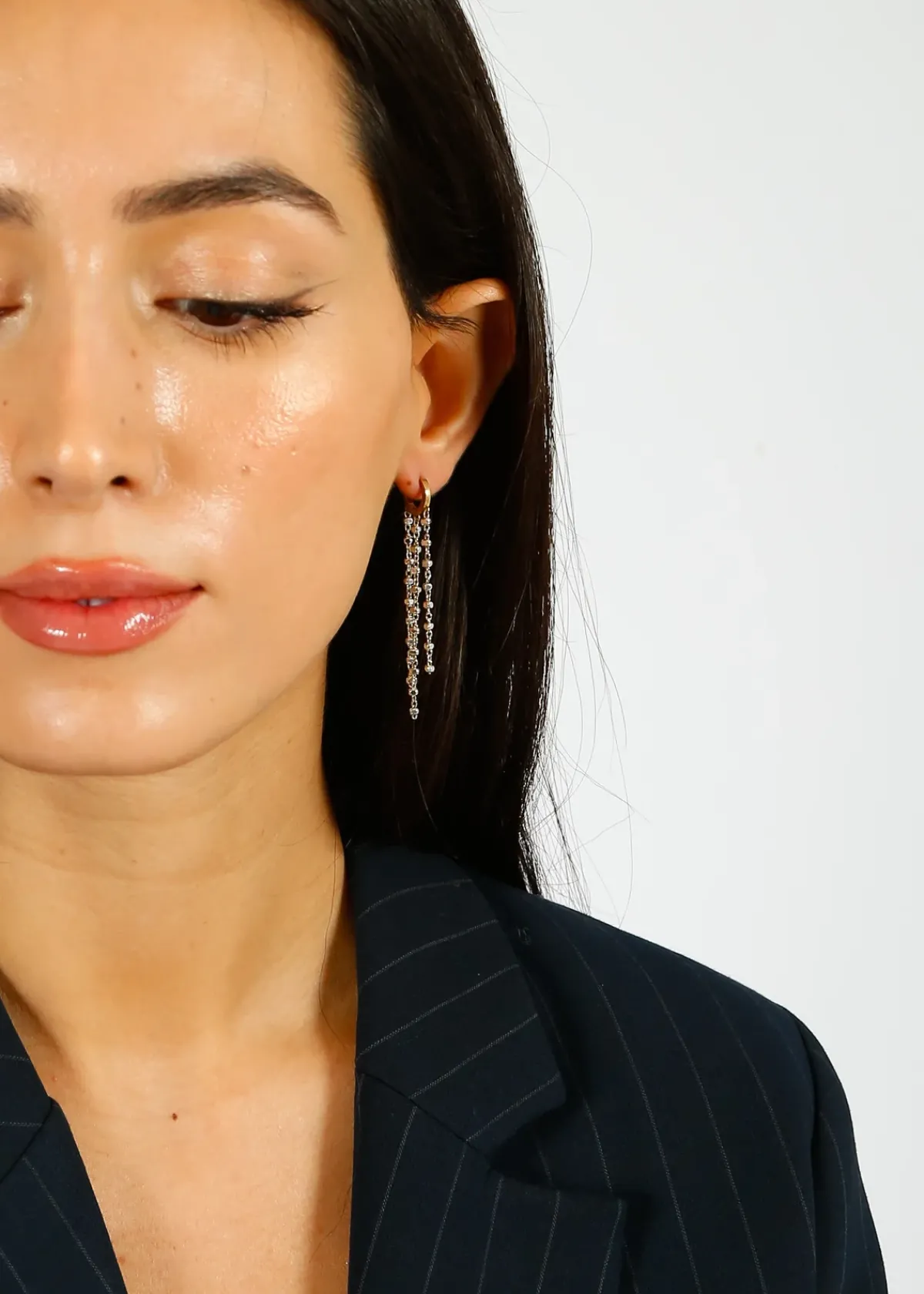 Hanka Cassy Long Earrings in Silver
